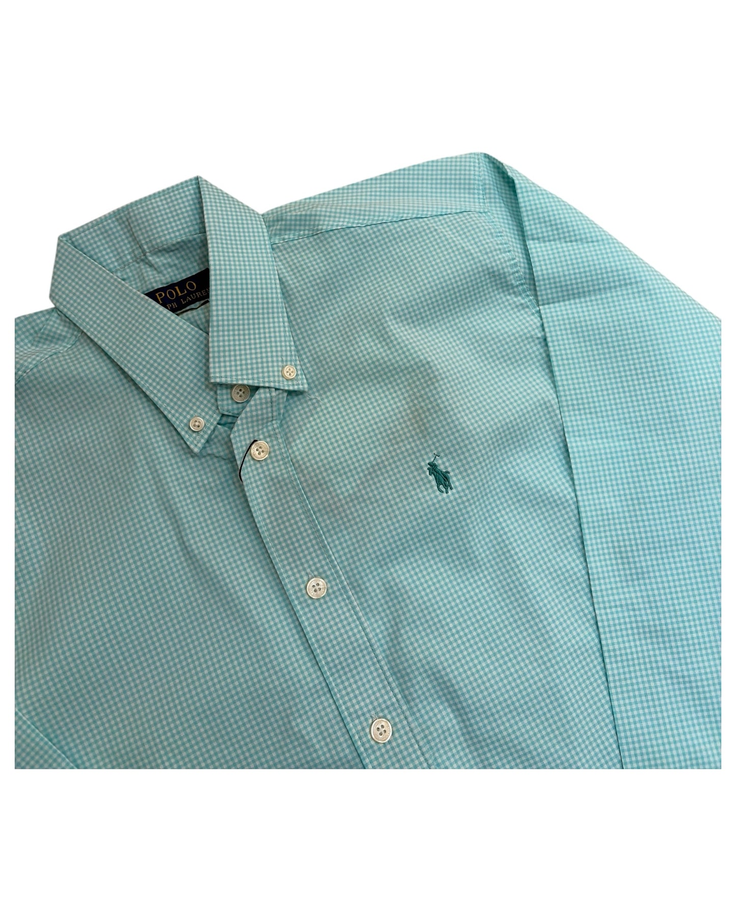 Micro-check Cotton Shirt - Sea Green
