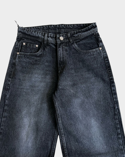 Dark Charcoal Baggy Wide Denim