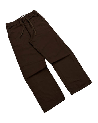 Linen Baggy Pants - Dark Brown