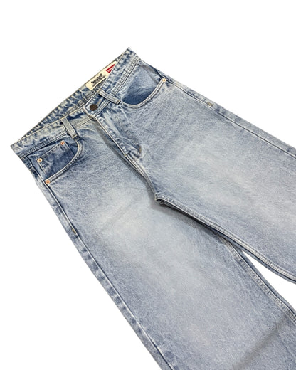 Ice Blue Stone Wash Baggy Wide Fit Jeans