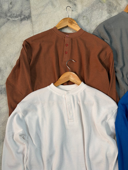Henley Boxy Waffle Tee