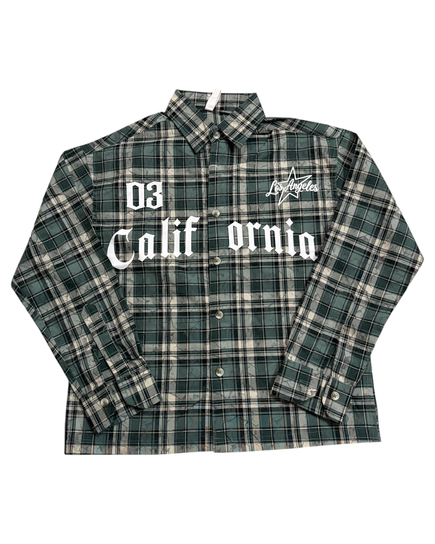 Dusty Check Boxy Shirt - Green