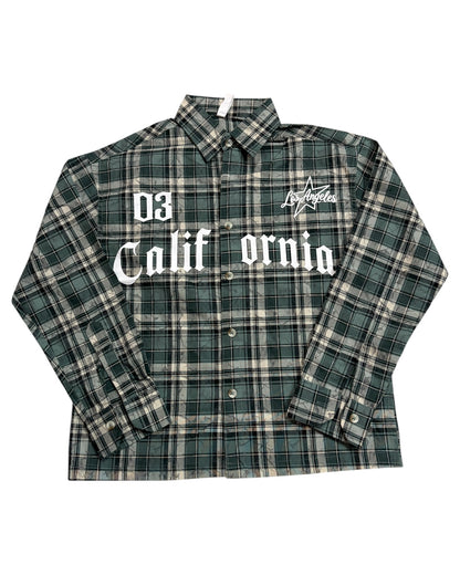 Dusty Check Boxy Shirt - Green