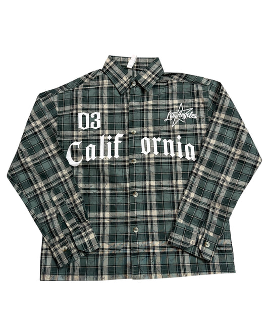Dusty Check Boxy Shirt - Green