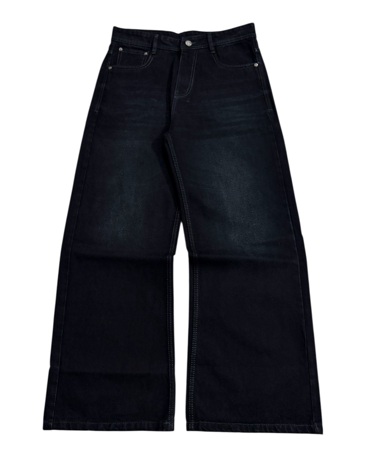 Dark Black Wash Wide Fit Jeans