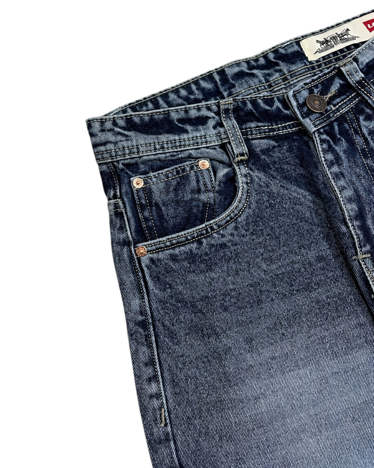 Dark Blue Stone Wash Baggy Wide Fit Jeans