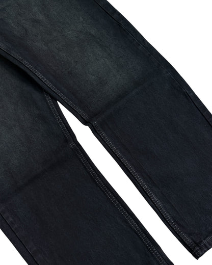 Black Dusty Wash Straight Wide Fit Denim