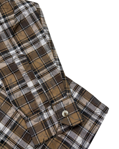 Dusty Check Boxy Shirt - Brown