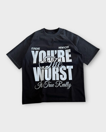 Gradient Wash 'You're The Worst" T-shirt - Black