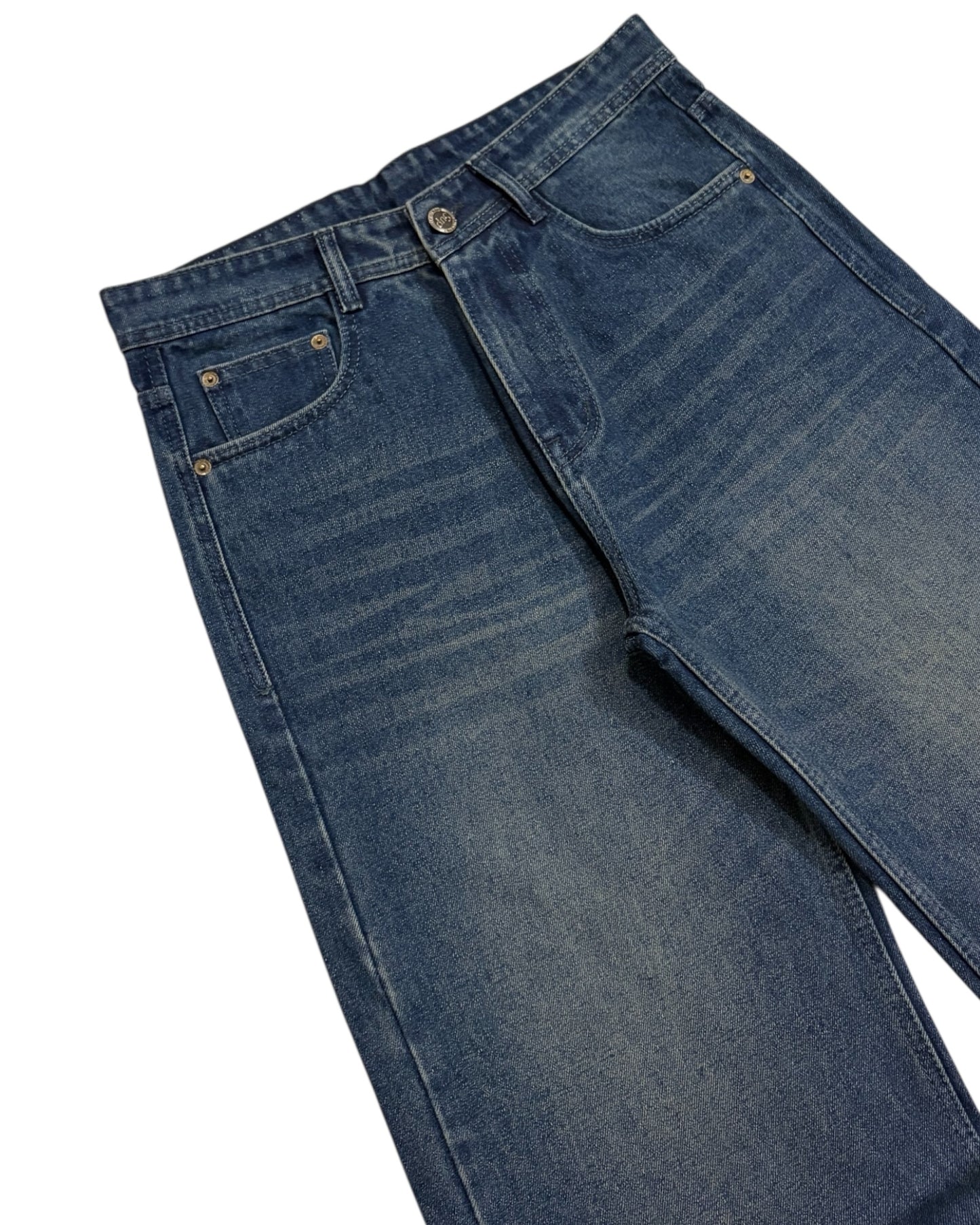Dark Dusty Blue Baggy Wide Fit Jeans
