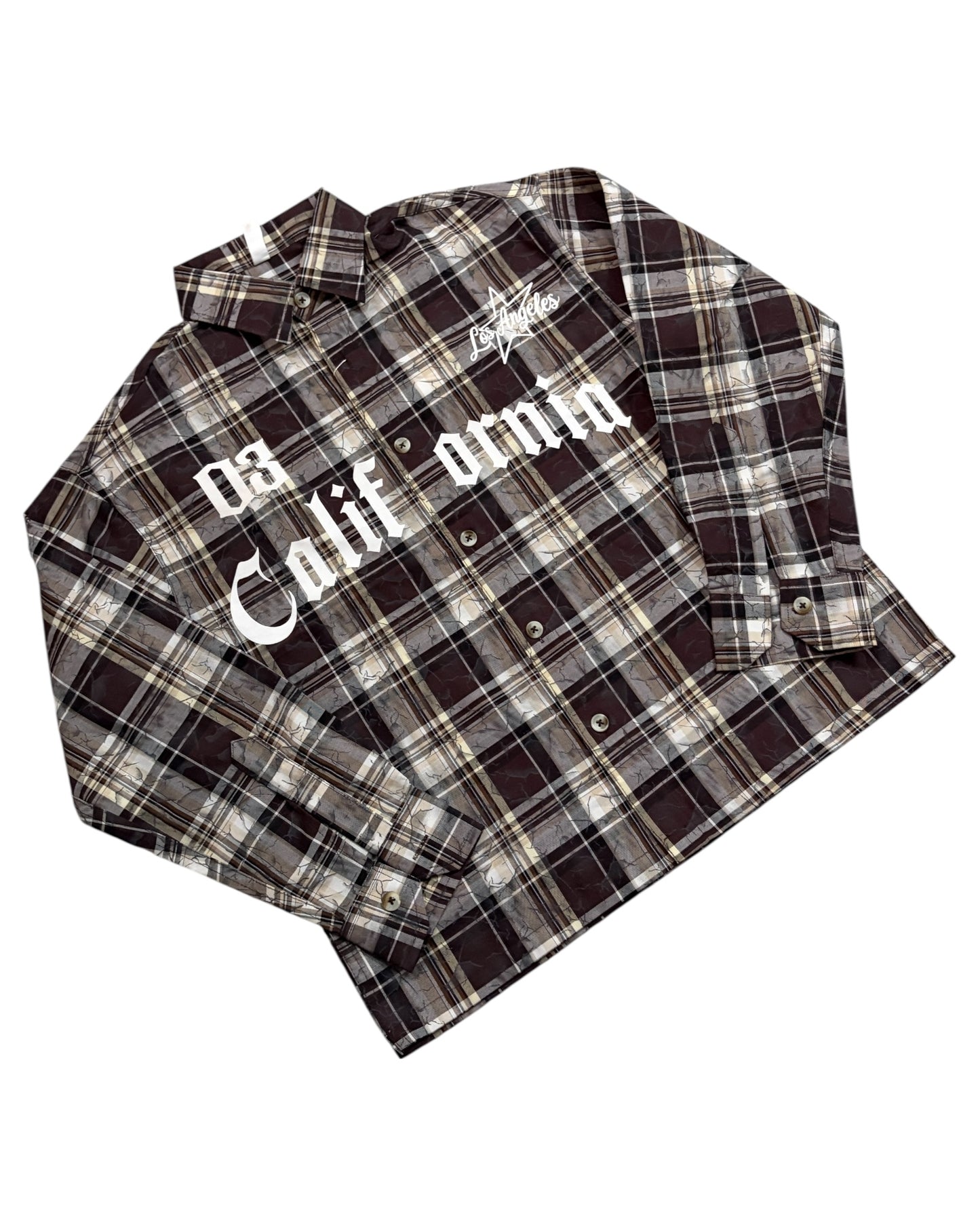 Dusty Check Boxy Shirt - Wine Brown