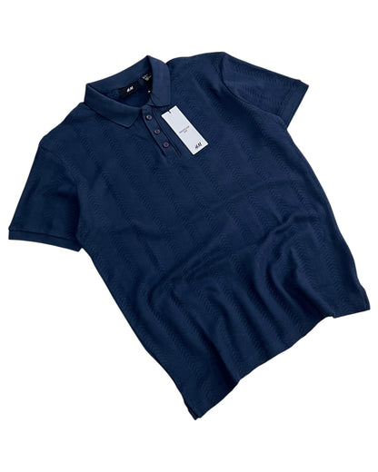 Knitted Cotton T-shirt - Blue