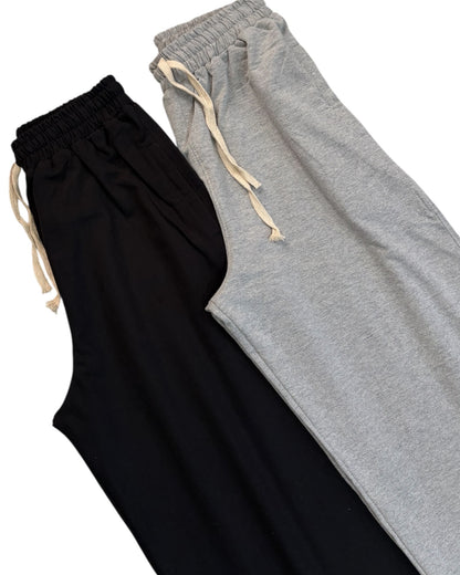 Baggy Cotton Sweatpants 300 GSM - Black