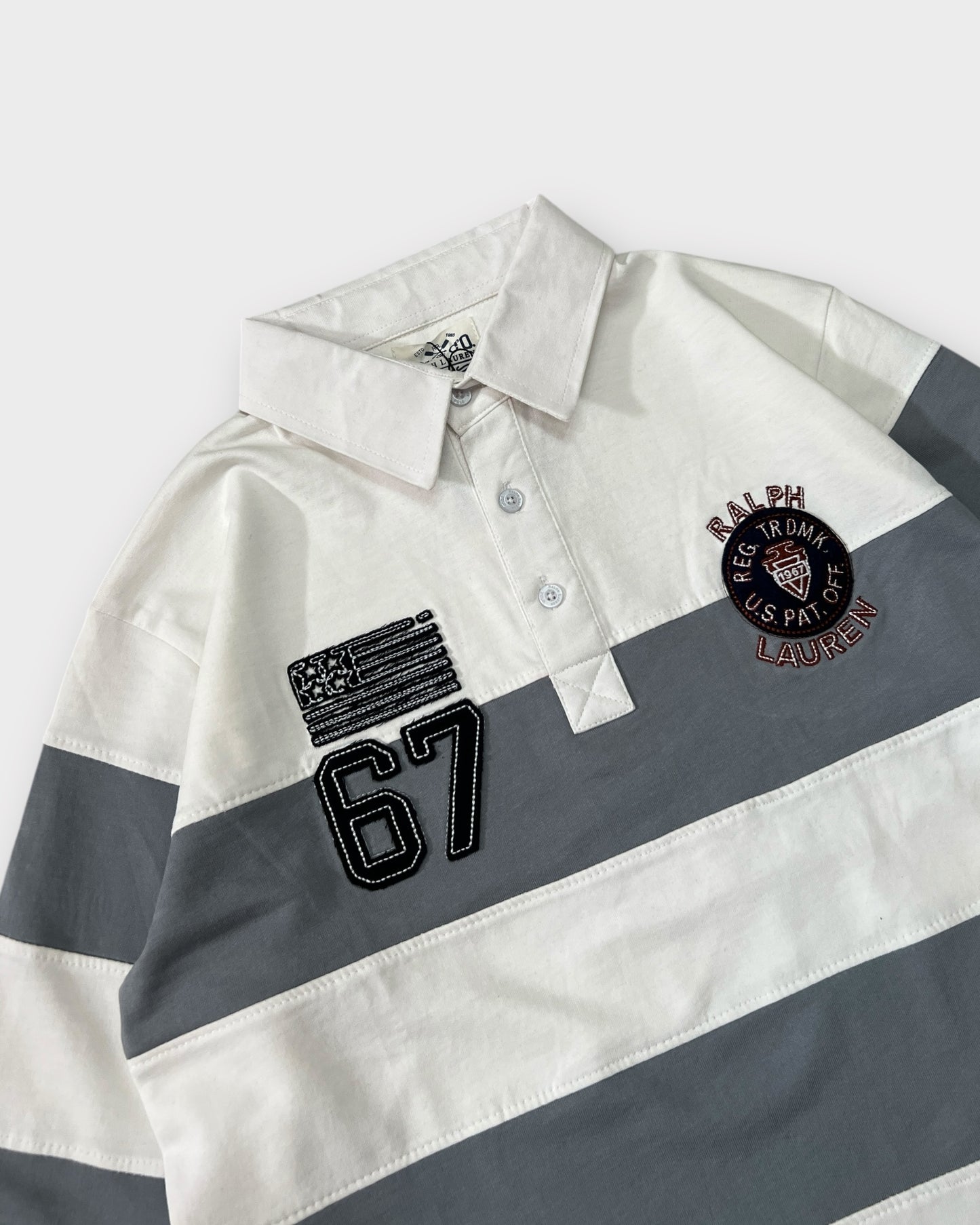 Polo Rugby Tshirt - Grey/White