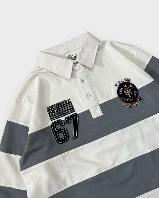 Polo Rugby Tshirt - Grey/White