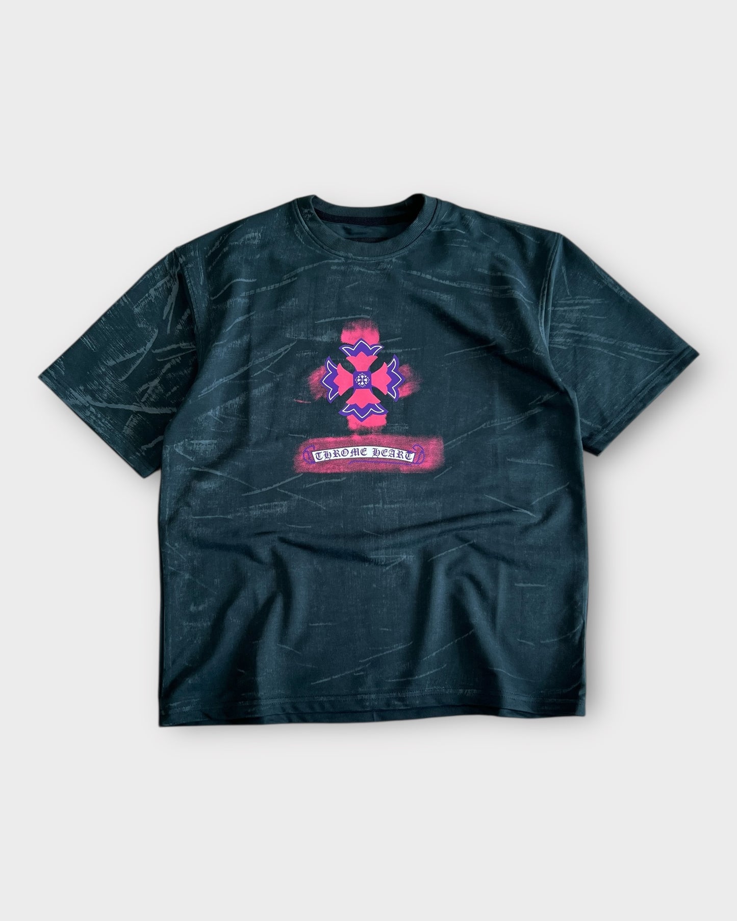 Chrome Floral Crest Tee - Deep Green