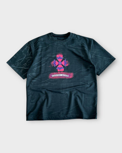 Chrome Floral Crest Tee - Deep Green