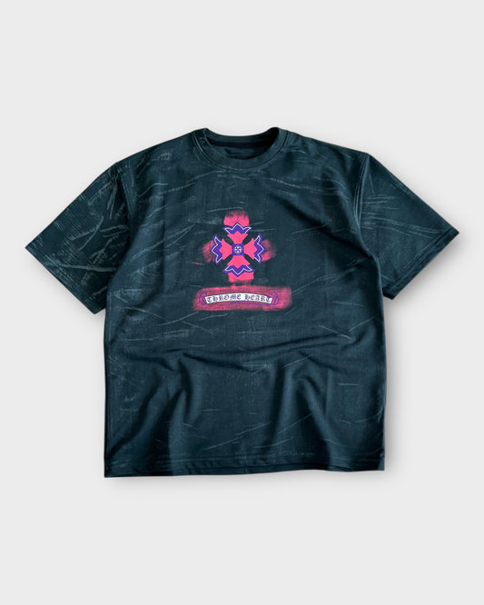 Chrome Floral Crest Tee - Deep Green