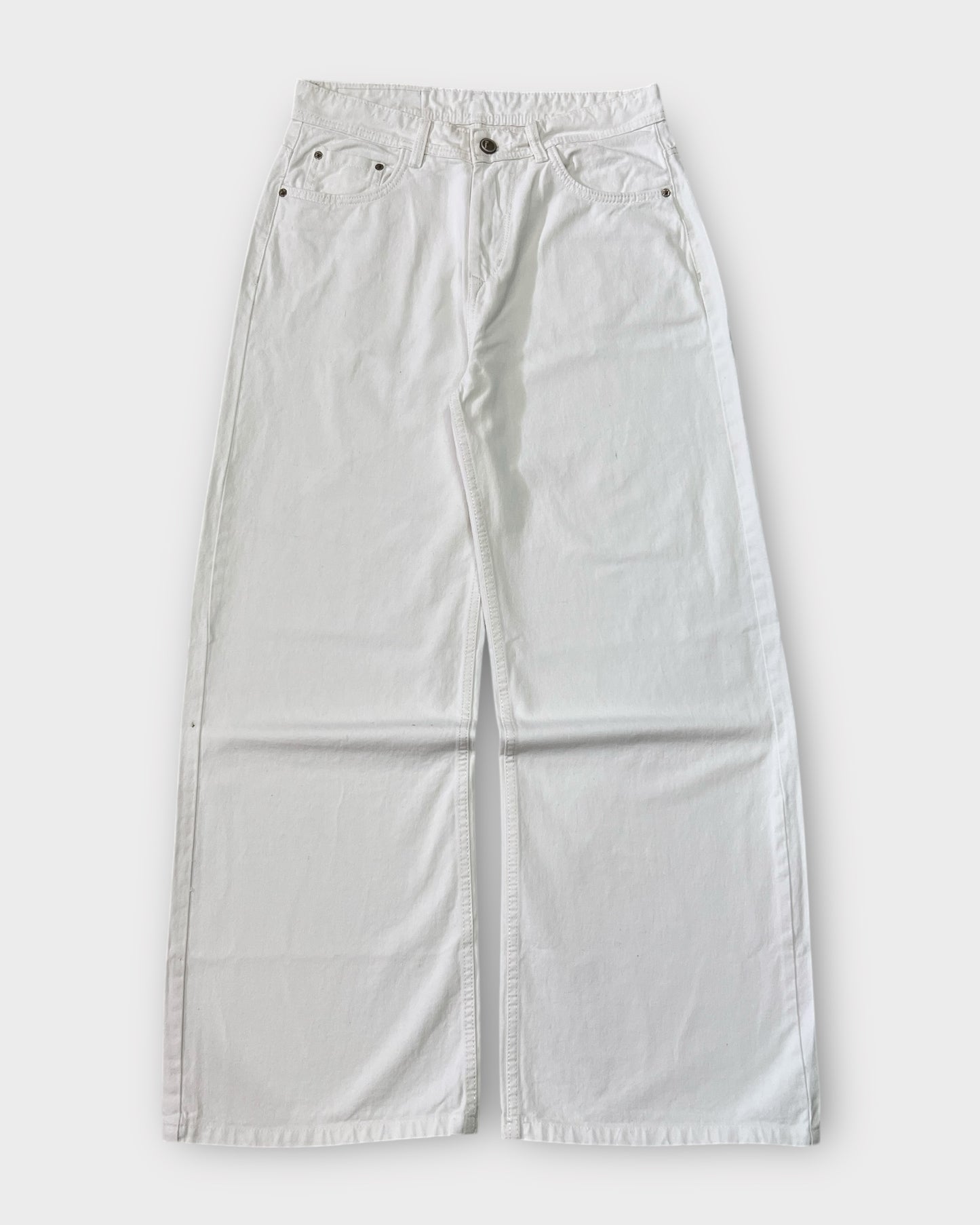 Crisp White Wide Leg Jeans