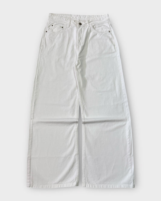 Crisp White Wide Leg Jeans