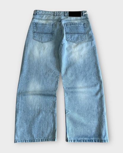 Ice Blue Baggy Wide Leg Jeans