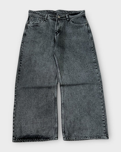Light Charcoal Grey Wide Leg Baggy Jeans