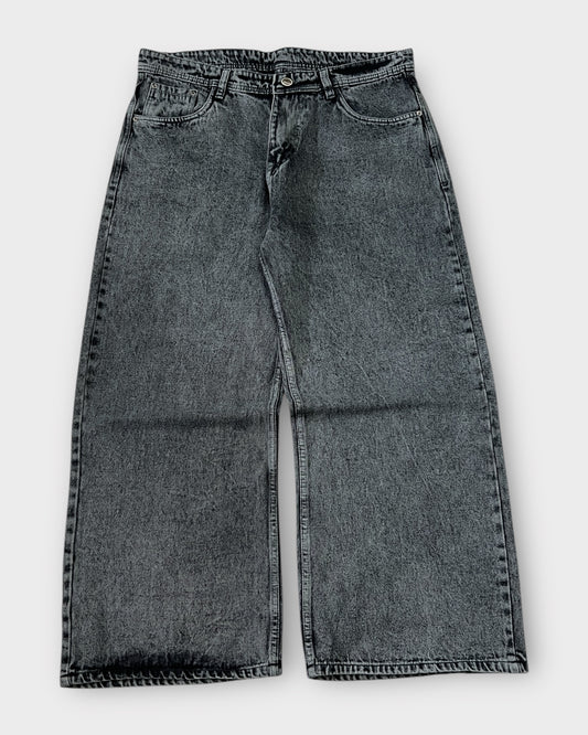 Light Charcoal Grey Wide Leg Baggy Jeans