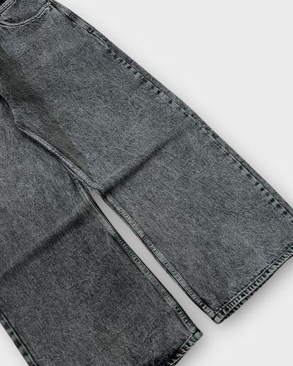 Light Charcoal Grey Wide Leg Baggy Jeans