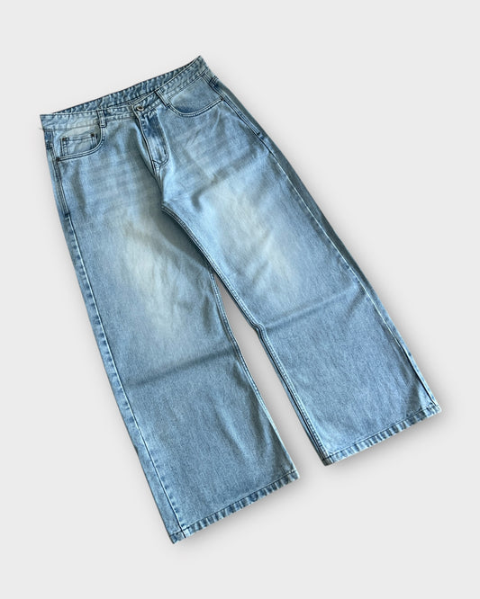 Ice Blue Baggy Wide Leg Jeans