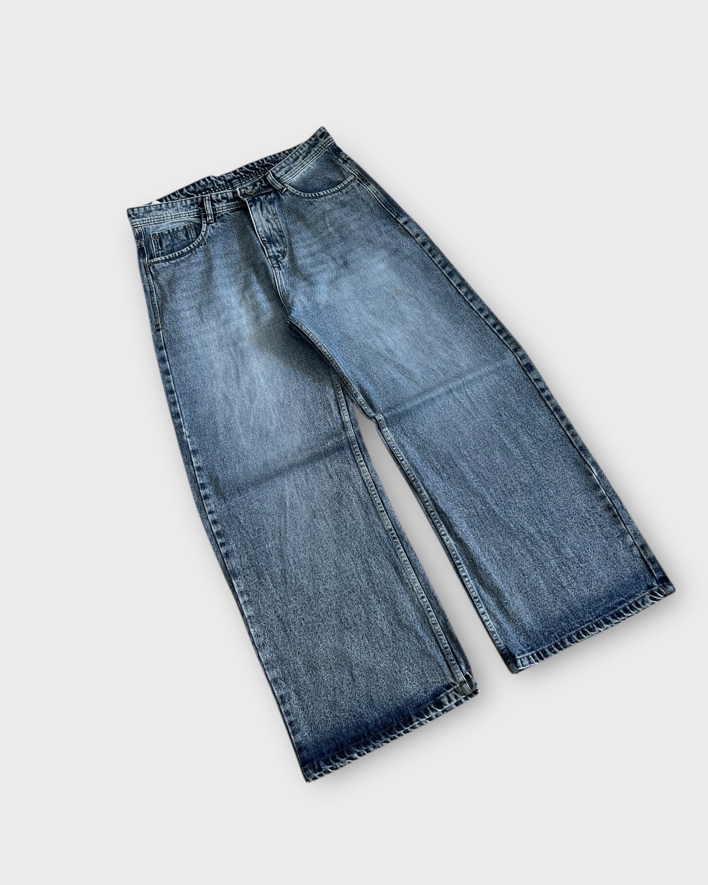 Stonewash Light Baggy Wide Leg Jeans