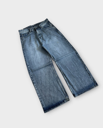 Stonewash Light Baggy Wide Leg Jeans