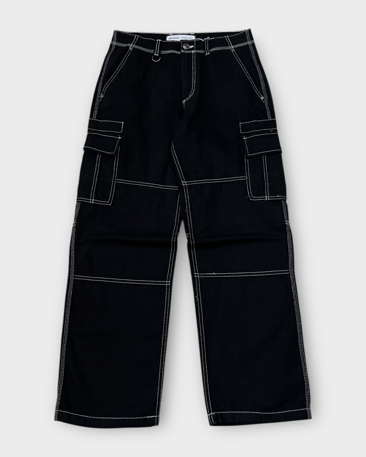 Black Utility Loose Fit Cargo