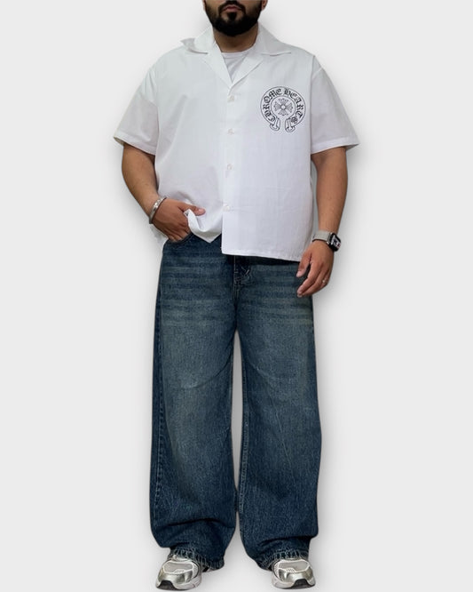 White Chrome Street Boxy Cut Shirt