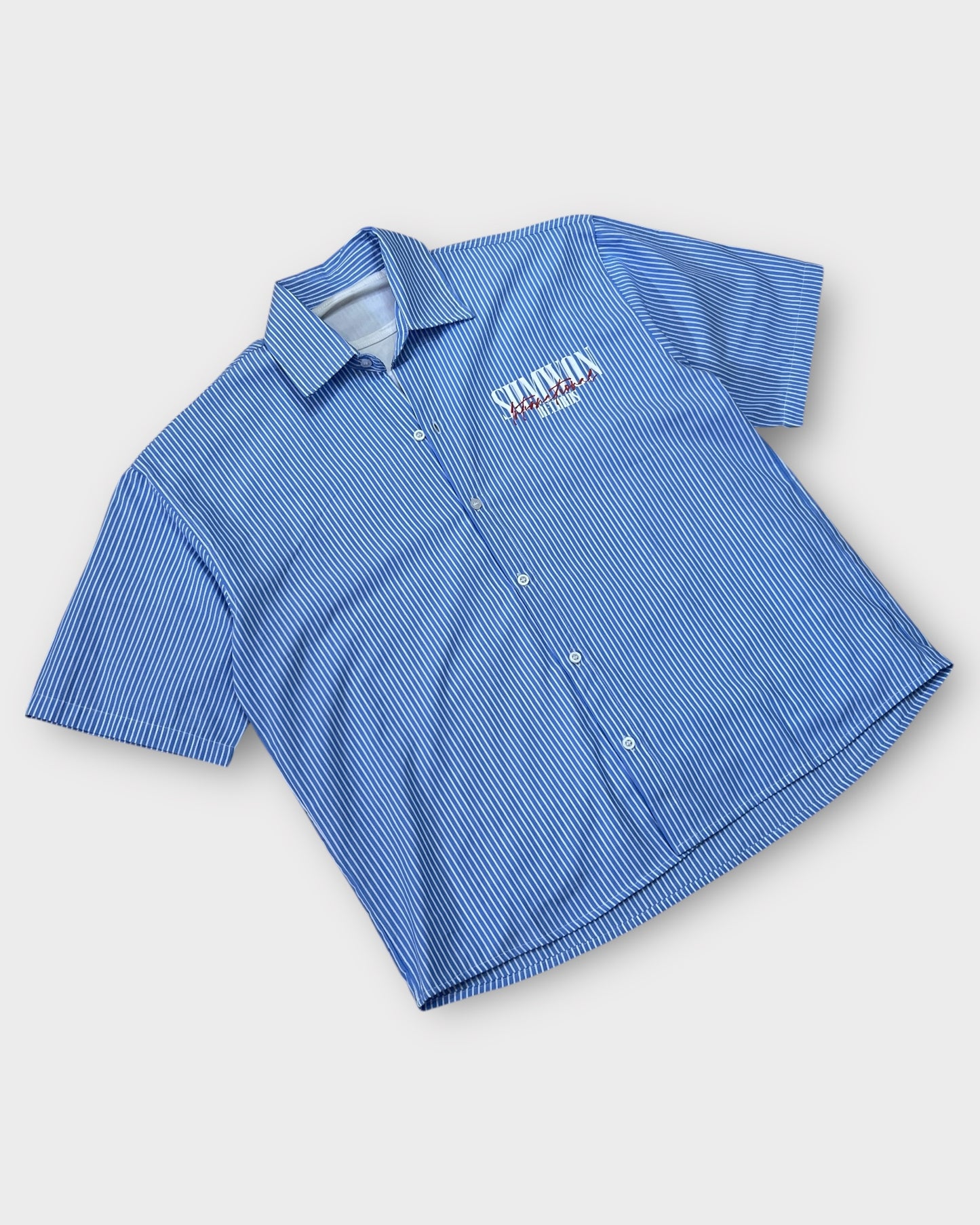 Blue Striped Street Boxy Cut Shirt