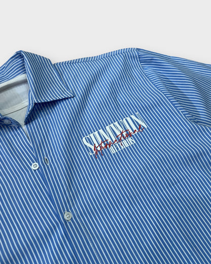 Blue Striped Street Boxy Cut Shirt