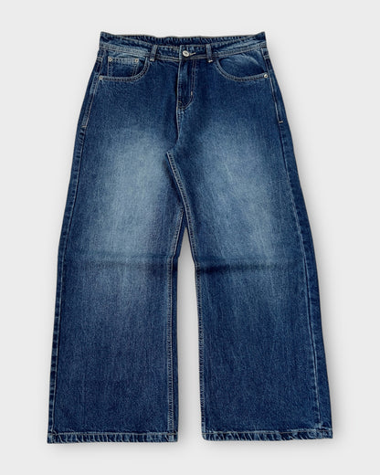Classic Blue Wash Wide Leg Denim