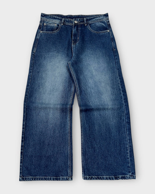 Classic Blue Wash Wide Leg Denim
