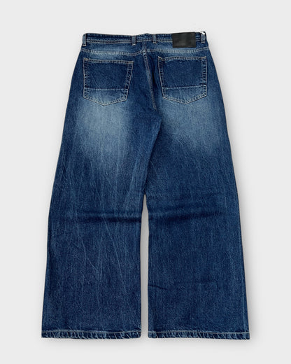Classic Blue Wash Wide Leg Denim
