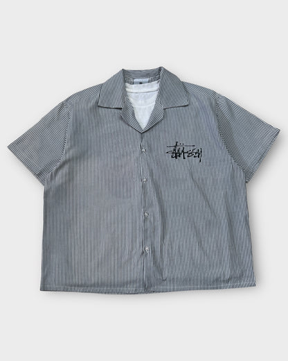 Grey Striped 8 Ball Street Boxy Cut Shirt