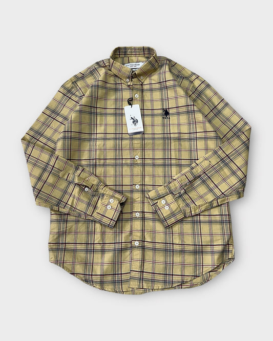 Classic Ash Yellow Check Shirt Regular Fit