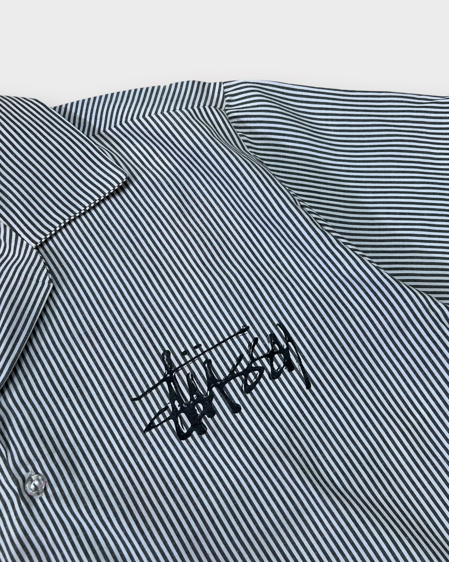 Grey Striped 8 Ball Street Boxy Cut Shirt