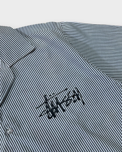 Grey Striped 8 Ball Street Boxy Cut Shirt