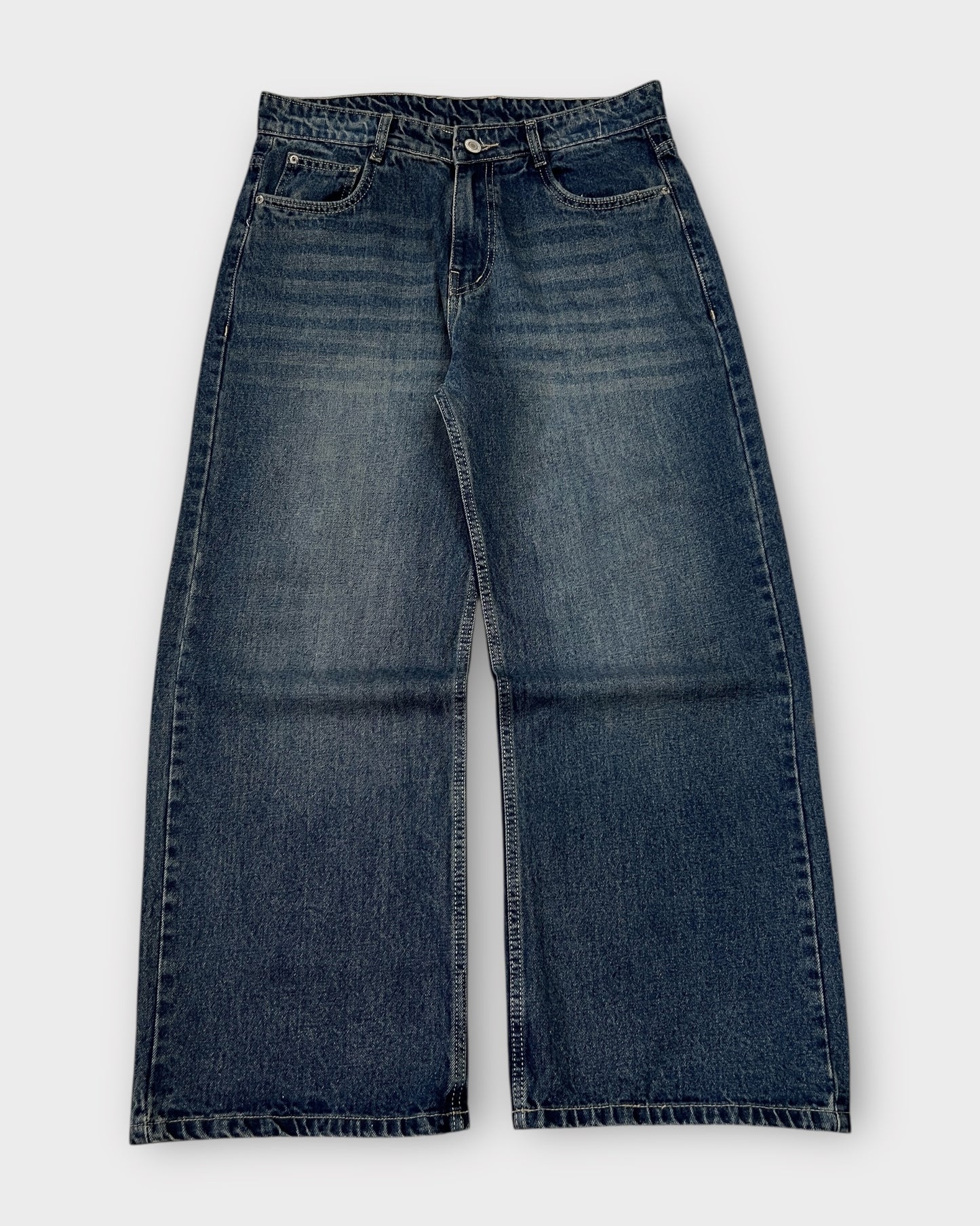 Retro Blue Wide Leg Denim