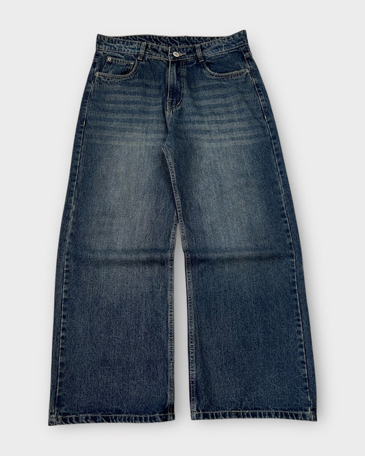 Retro Blue Wide Leg Denim