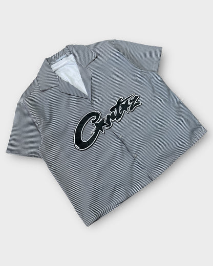 Grey Striped Cortiez Boxy Cut Shirt