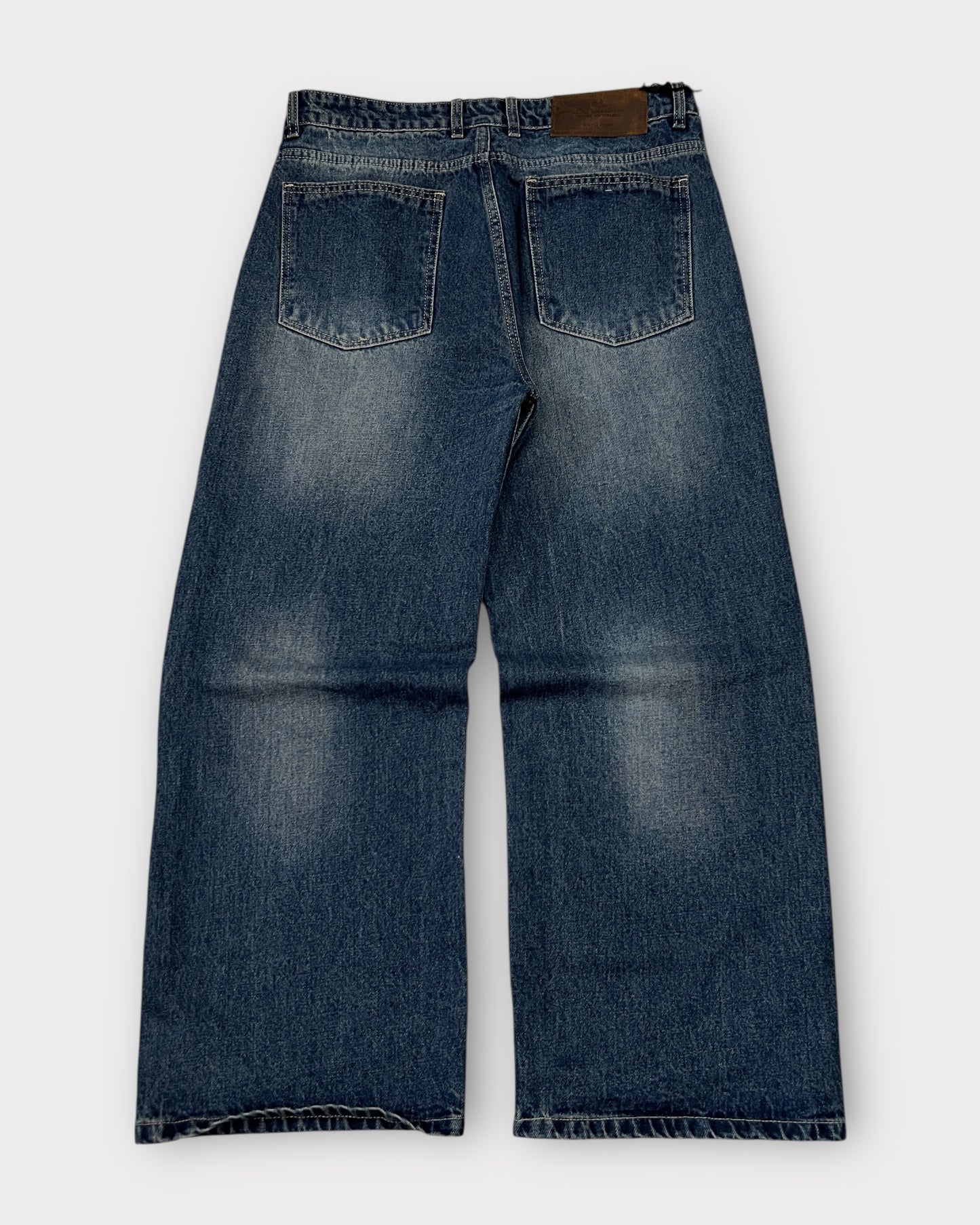 Retro Blue Wide Leg Denim