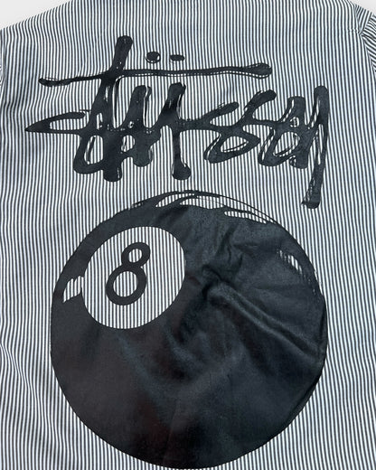 Grey Striped 8 Ball Street Boxy Cut Shirt