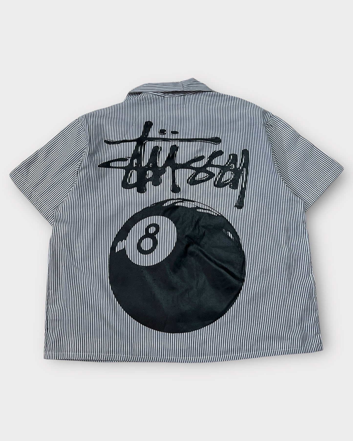 Grey Striped 8 Ball Street Boxy Cut Shirt