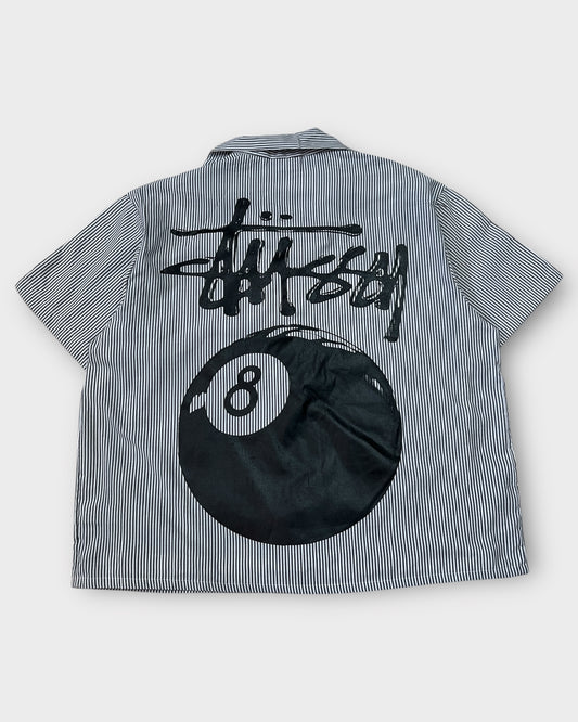 Grey Striped 8 Ball Street Boxy Cut Shirt