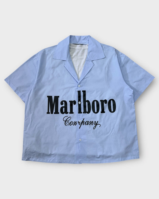 Blue Marlboro Street Boxy Cut Shirt